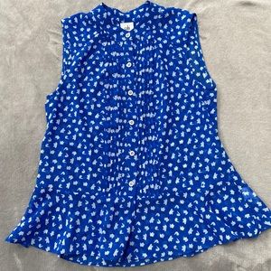 Sheer Blue Pattered Blouse